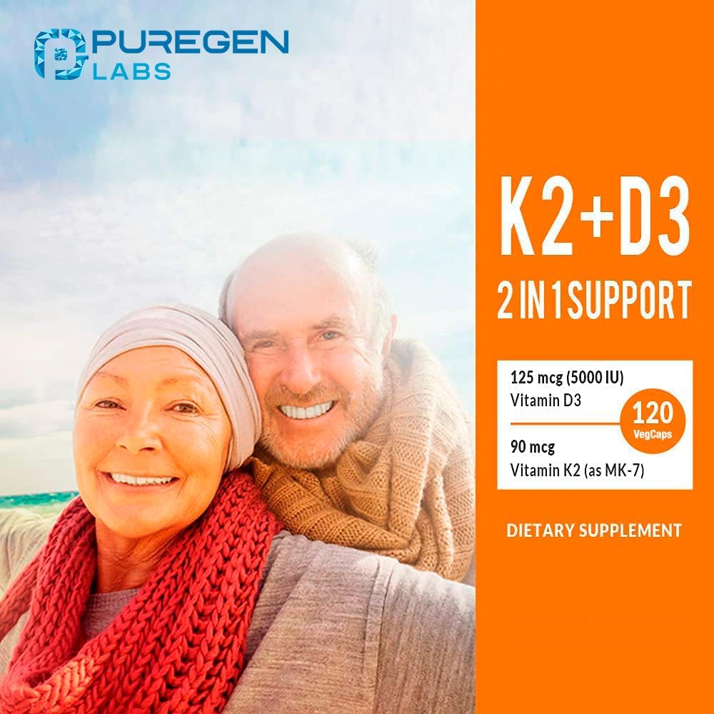 Vitamin D3 5000 IU + K2 (MK-7) 90 mcg Supplement, 120 Capsules - görsel 3