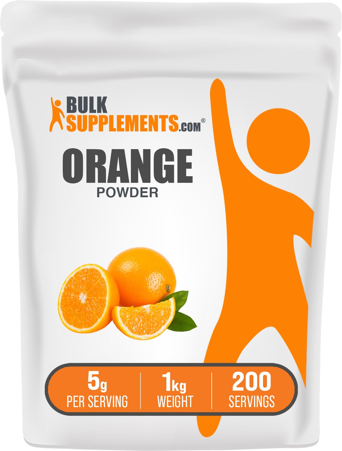 BulkSupplements.com Orange Powder – Orange Fruit Powder, Nutrient-Rich Flavouring, Gluten-free, 5g per Serving, 250g - görsel 7