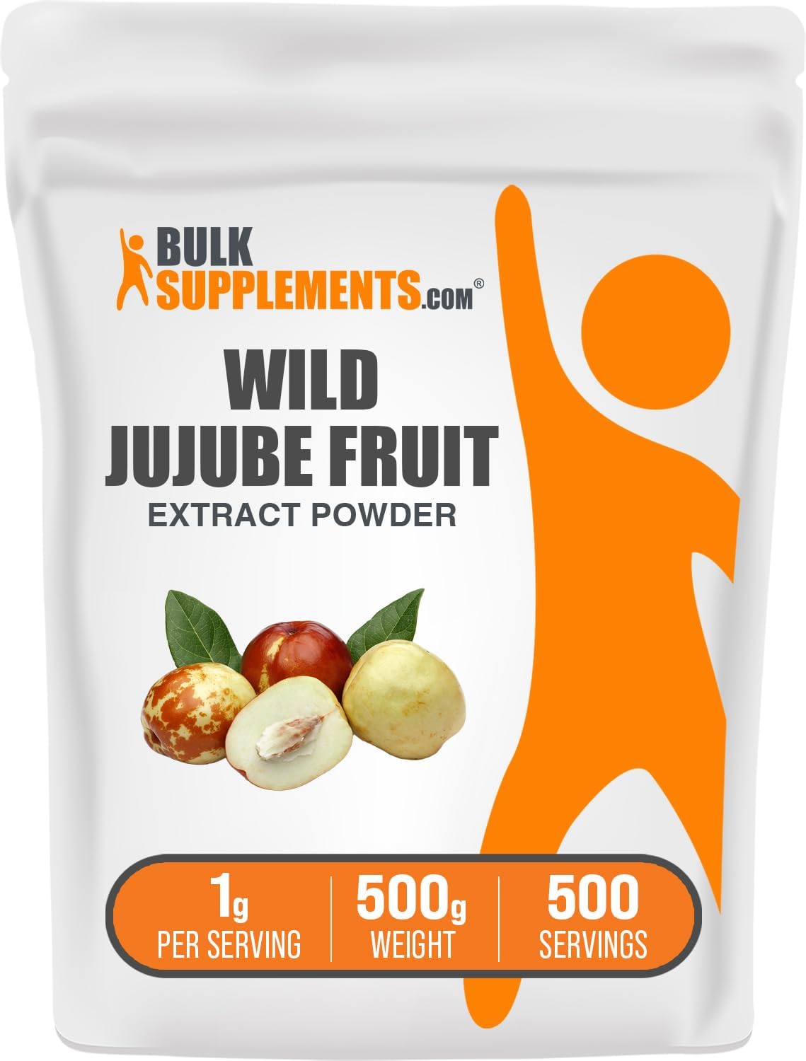 BulkSupplements.com Wild Jujube Extract Powder - Sourced from Jujube Fruit, Herbal Supplement - Gluten-Free, 1g per Serving, 500g - görsel 1