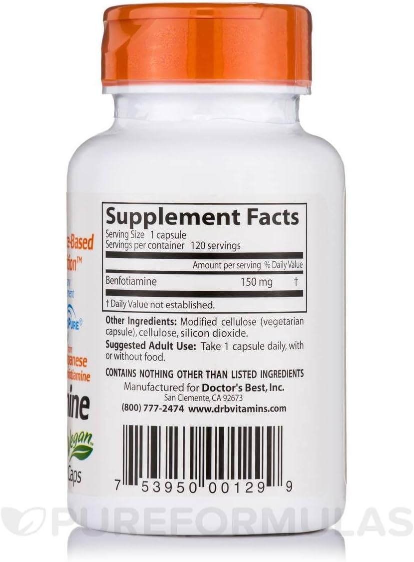 Doctor's Best Benfotiamine 150 mg, 120 Vegetarian Capsules - görsel 2
