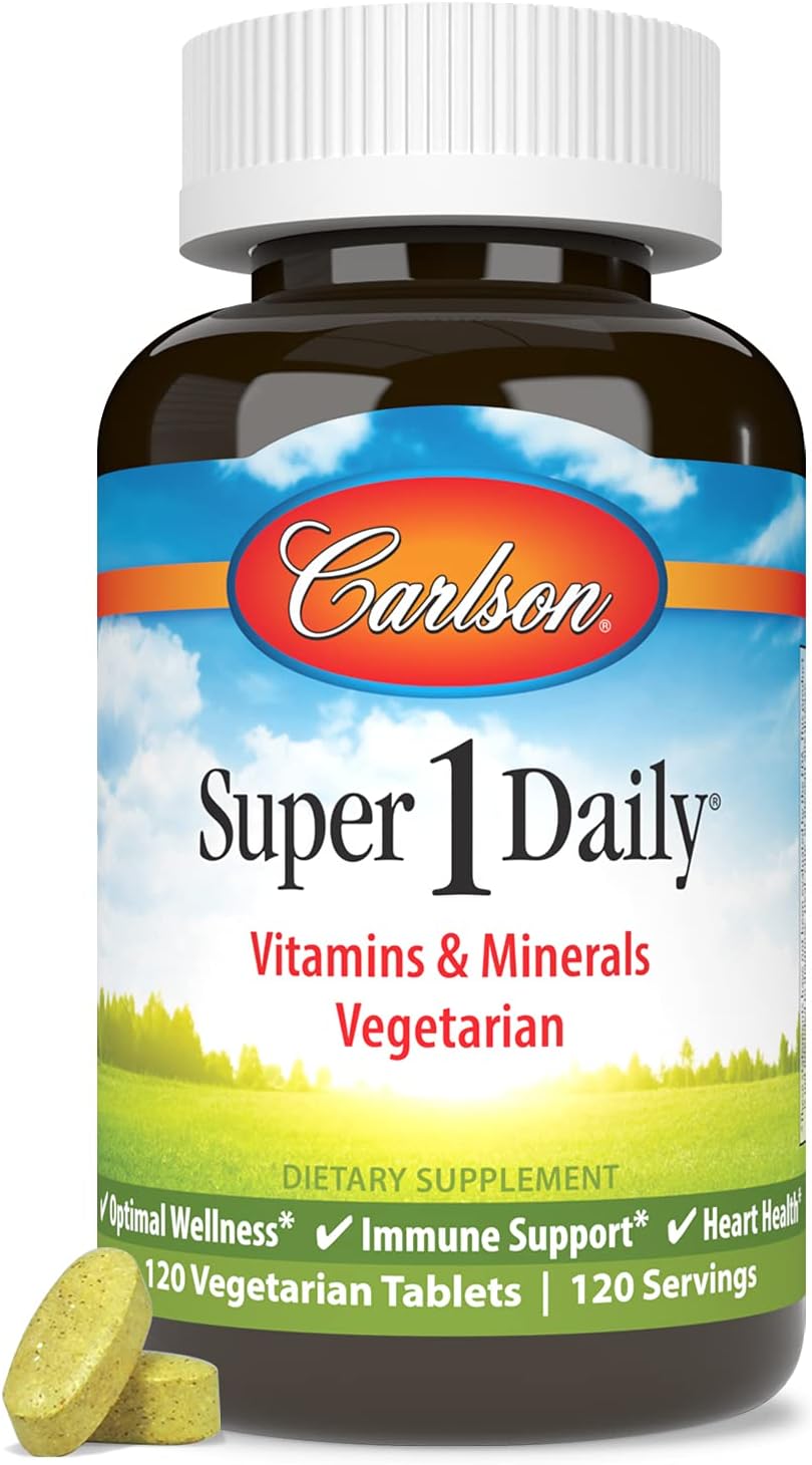 Carlson Super 1 Daily, Vegetarian Multiple Formula, Multivitamin, 120 Tablets - görsel 1
