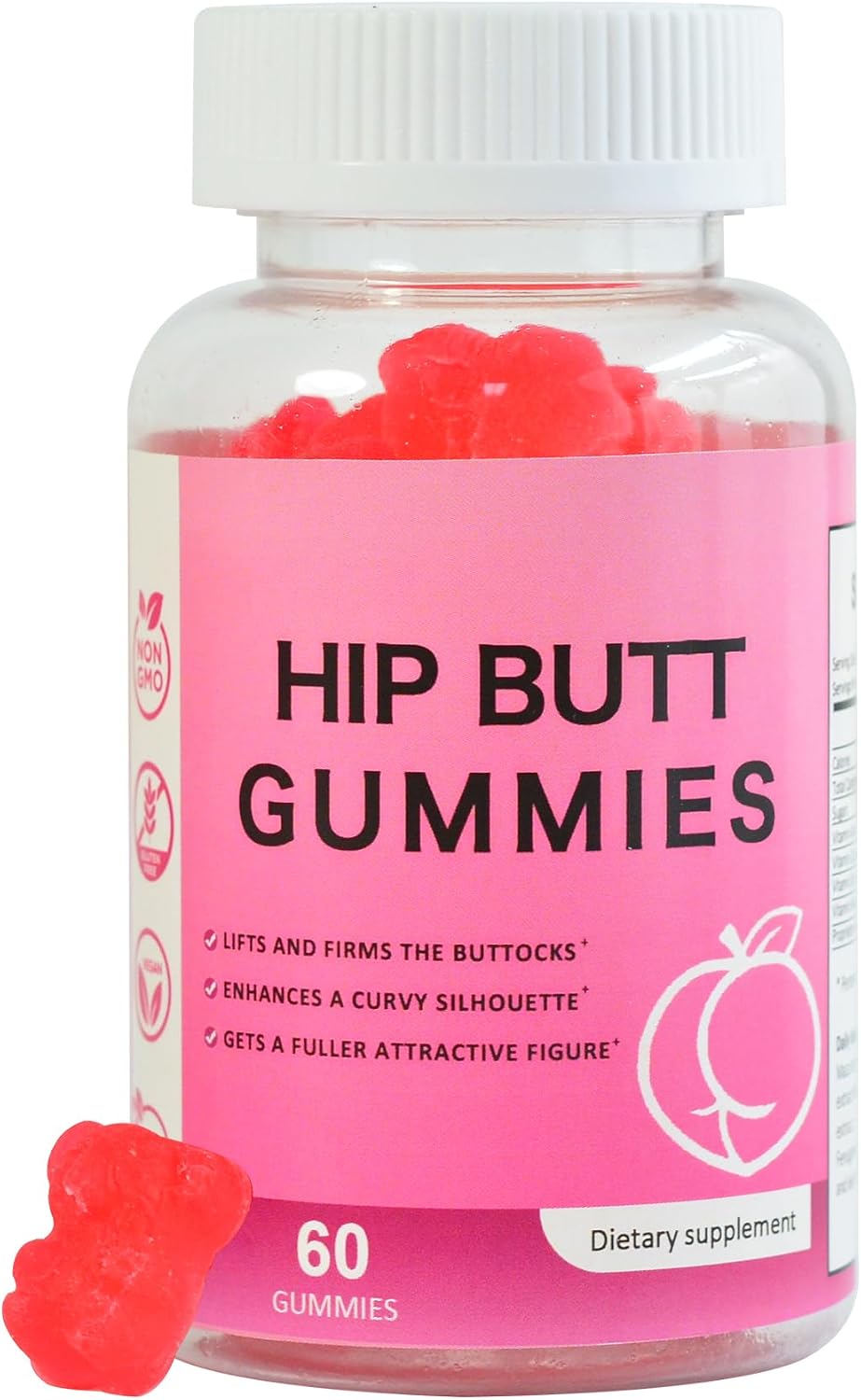 Laicuherb BBL Gummies for Women Curves, Peach Flavour - 60 Count - görsel 1