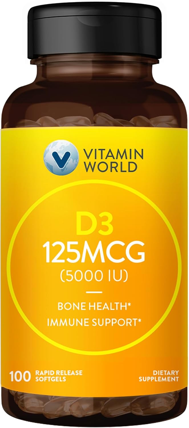 Vitamin Vitamin D3 5000 IU Softgels - 100 Count - görsel 1