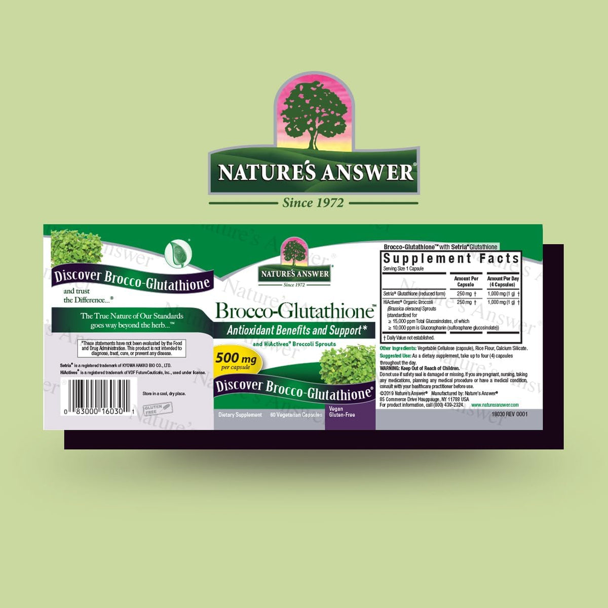 Nature's Answer Brocco-Glutathione – Antioxidant Supplement with Setria Glutathione & Organic Broccoli Sprouts, 60 Vegan Capsules - görsel 2