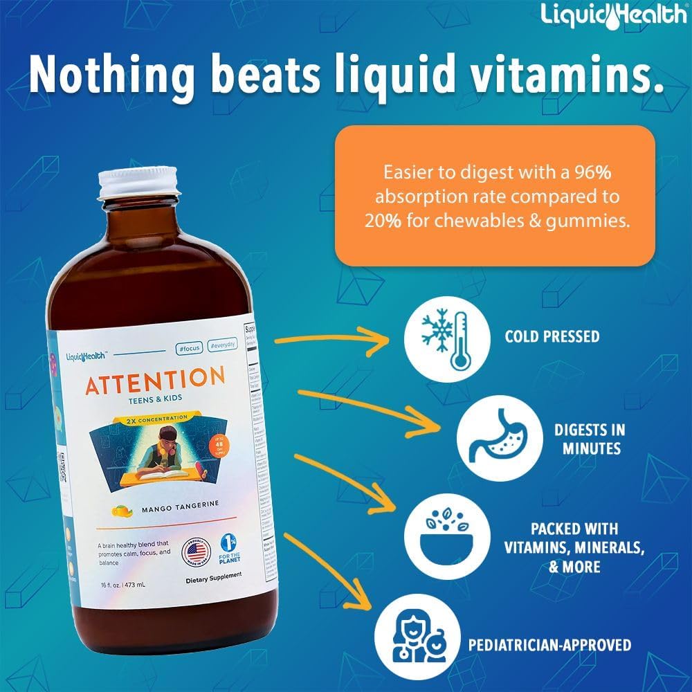 LIQUIDHEALTH Attention Liquid Multivitamin for Children & Teenagers (2-Pack) - görsel 2