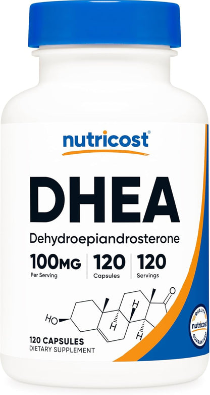 Nutricost DHEA 100mg, 120 Capsules - Gluten-free, Soya Free, Non-GMO