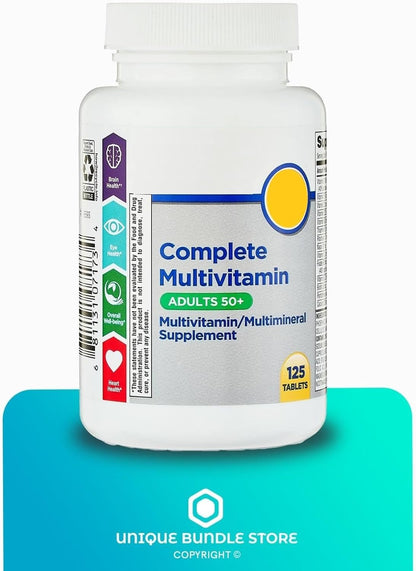 Equate Complete Multivitamin for Adults 50+ with 7-Day Pill Organiser (125 Tablets)