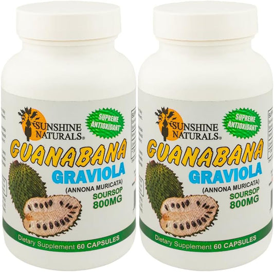 Sunshine Naturals Graviola Supplement – 60 Capsules (Pack of 2)