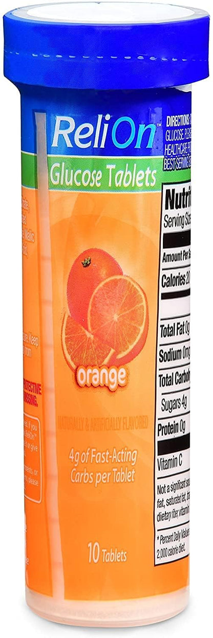 ReliOn Glucose Tablets Fruit Punch Flavour - 6 Pack of 10 Tablets (60 Tablets Total)