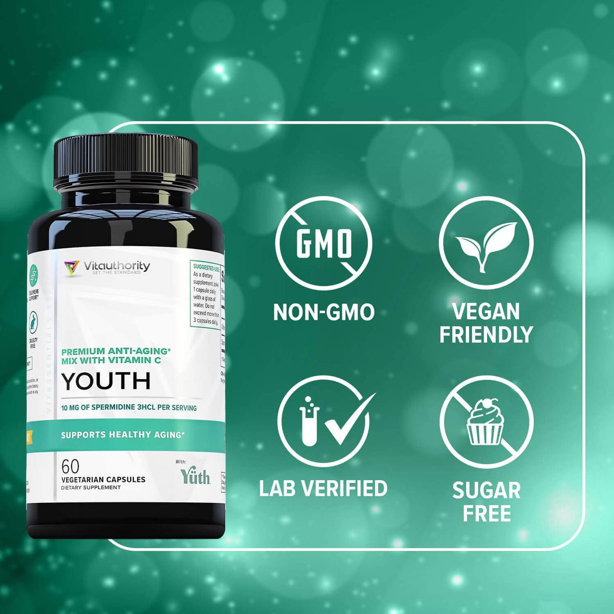 Vitauthority Enhanced Absorption Pure Spermidine Supplement - 99% Standardised Spermidine 3HCl, 60 Servings - görsel 4