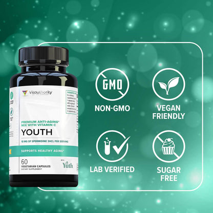 Vitauthority Enhanced Absorption Pure Spermidine Supplement - 99% Standardised Spermidine 3HCl, 60 Servings