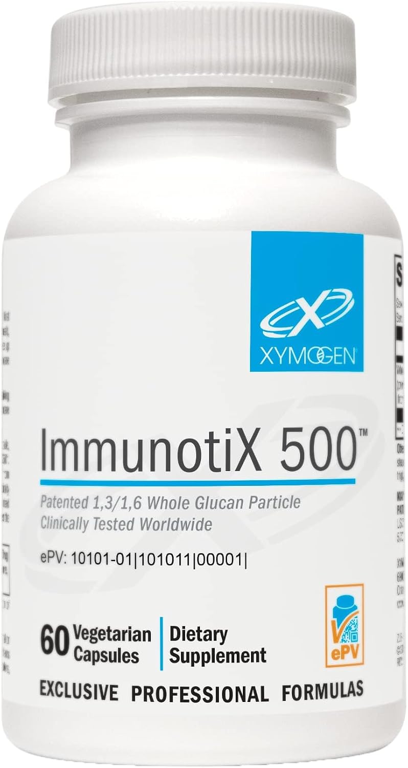 XYMOGEN ImmunotiX 500 - 500 mg Wellmune Beta-Glucan - Immune Support - 60 Vegetarian Capsules - görsel 1