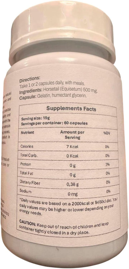 Horsetail Capsules (Equisetum) 500 mg - 60 Capsules