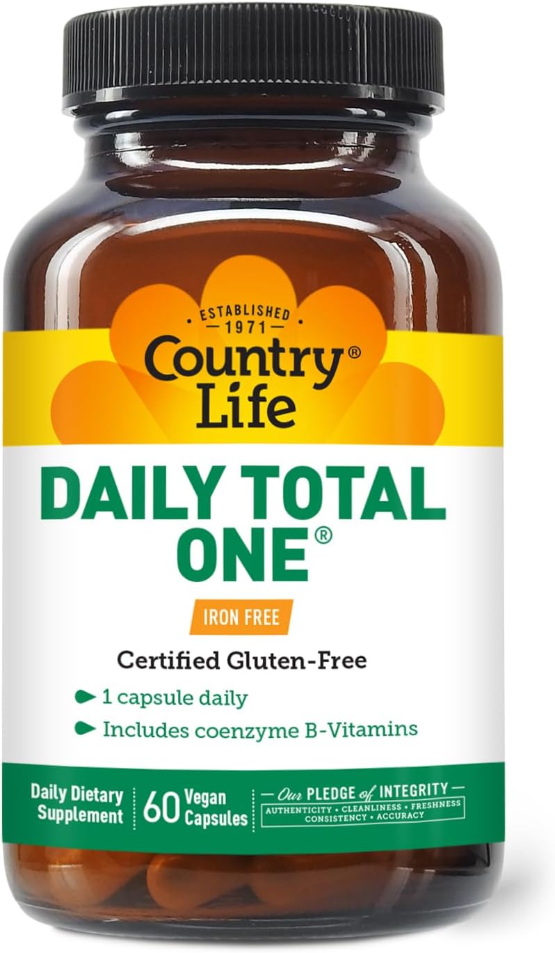 Country Life Daily Total One Multivitamin, Iron Free, Once a Day, 60 Vegan Capsules - görsel 4