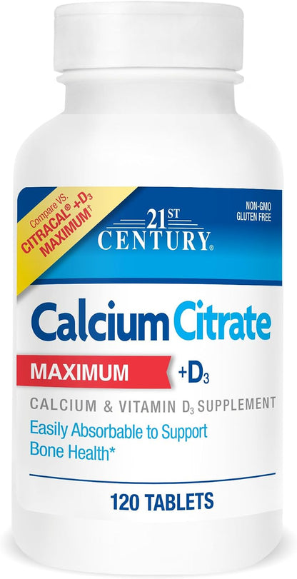 21st Century Calcium Citrate Plus D Maximum Caplets, 75 Caplets