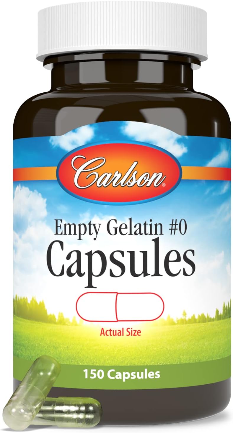 Carlson Empty Gelatin Capsules, Size #0, 150 Count - görsel 5