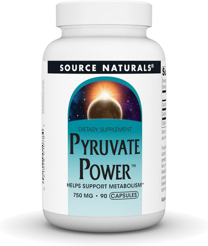Source Naturals Pyruvate Power - 750 mg - 90 Capsules