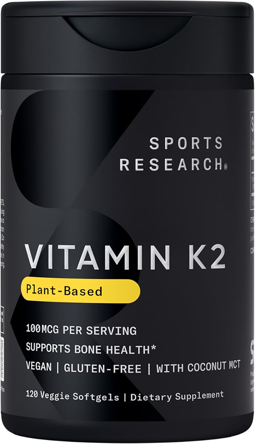Sports Research Vitamin K2 as MK-7 100mcg with Coconut MCT Oil – 60 Veggie Softgels - görsel 10