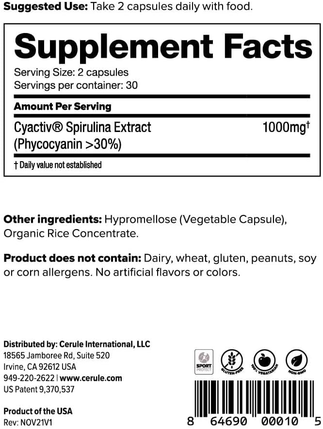 Cerule Cyactiv Natural Inflammation Support – Whole Body Balance & Cellular Defence – 60 Capsules - görsel 8