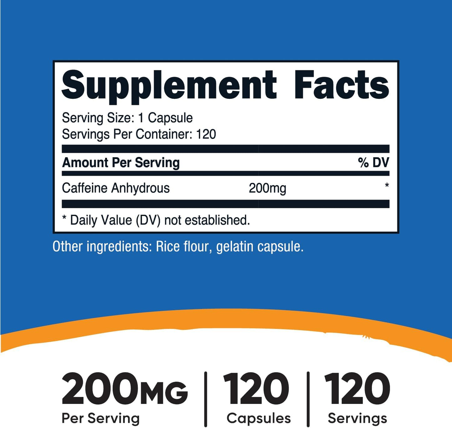Nutricost Caffeine Pills 200mg, 120 Capsules - görsel 2
