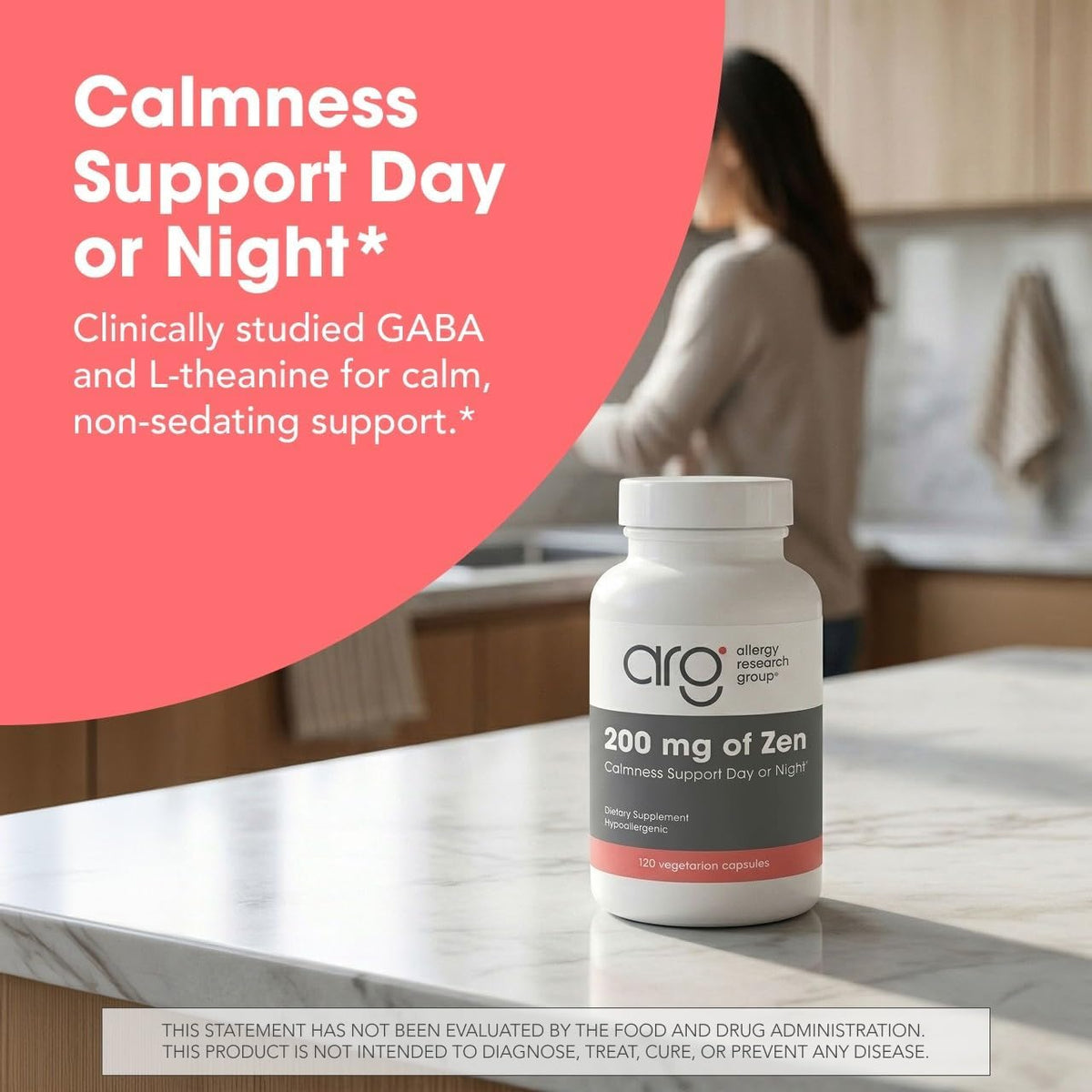 ARG 200 mg of Zen - L-Theanine & GABA Supplement for Calm and Stress Balance - görsel 2