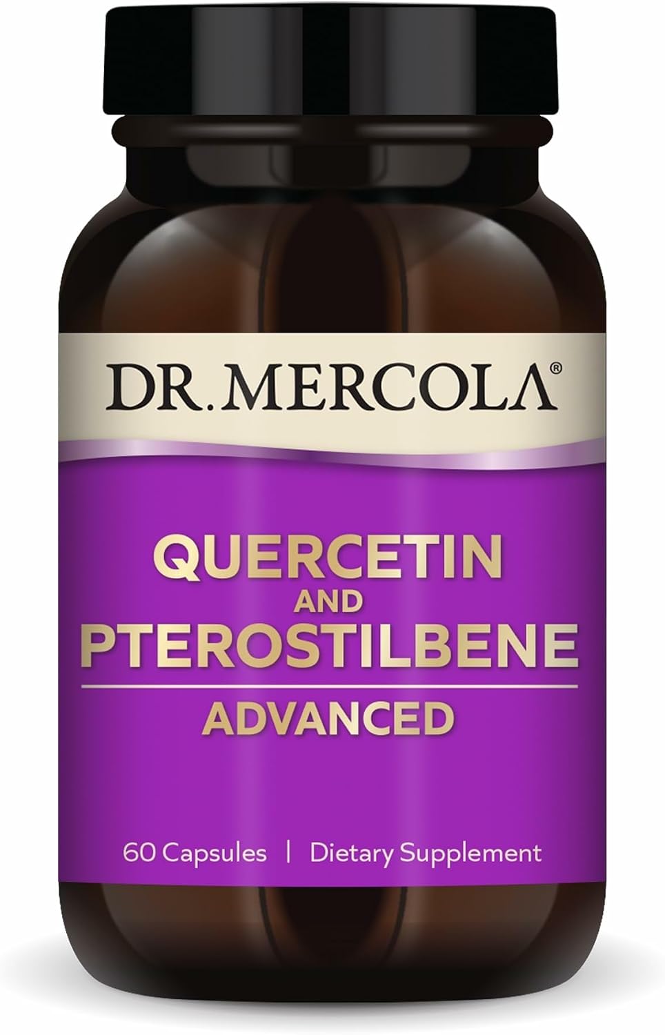 Dr. Mercola Quercetin & Pterostilbene Advanced - 500 mg Quercetin Phytosome - High Bioavailability - Non-GMO, Gluten-Free & Soya-Free - 60 Capsules - görsel 1
