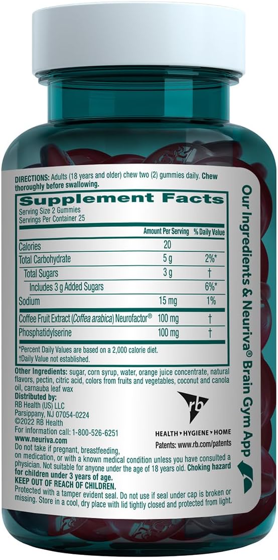 Neuriva Original Brain Health Support Strawberry Gummies - 50 Count (Pack of 3) - görsel 5