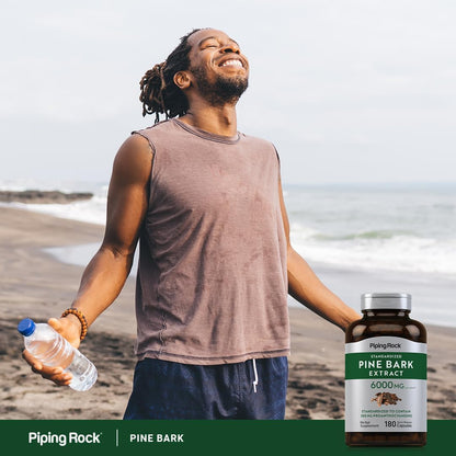 Piping Rock Pine Bark Extract Capsules | 180 Count | Standardised Herbal Supplement | Non-GM & Gluten-free