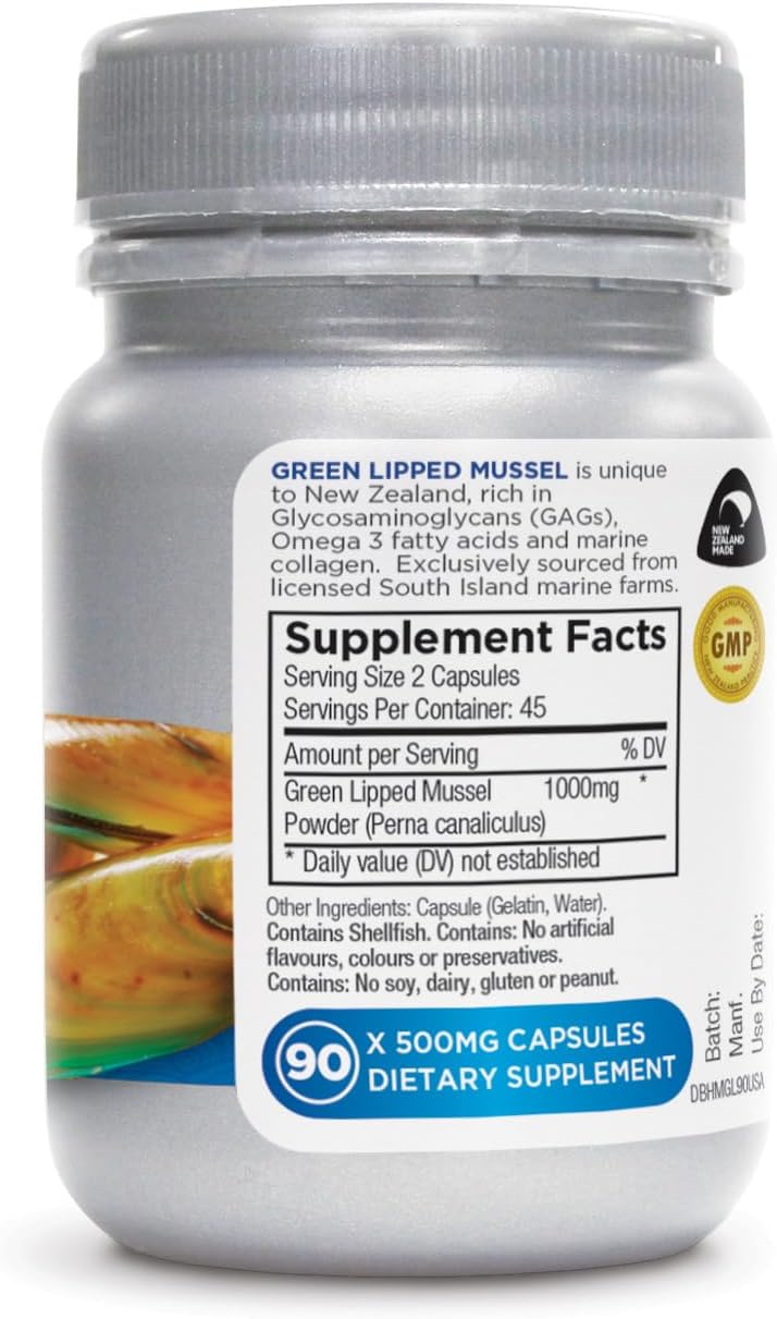 Deep Blue Health Green Lipped Mussel - 90 Capsules, Freeze-Dried from New Zealand - görsel 2