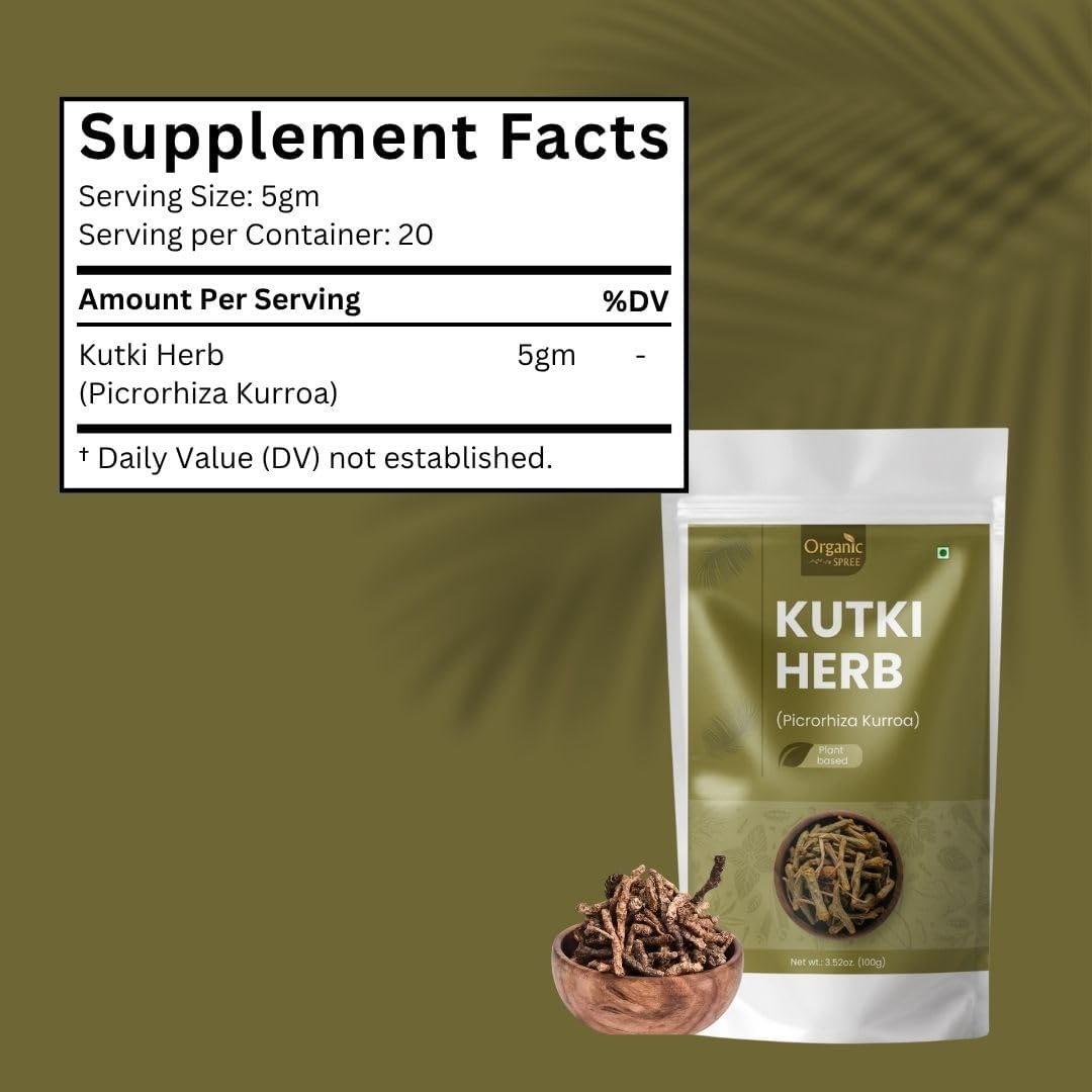 Organic Spree Kutki Herb (Picrorhiza Kurroa) - 100g (Pack of 2) - görsel 5