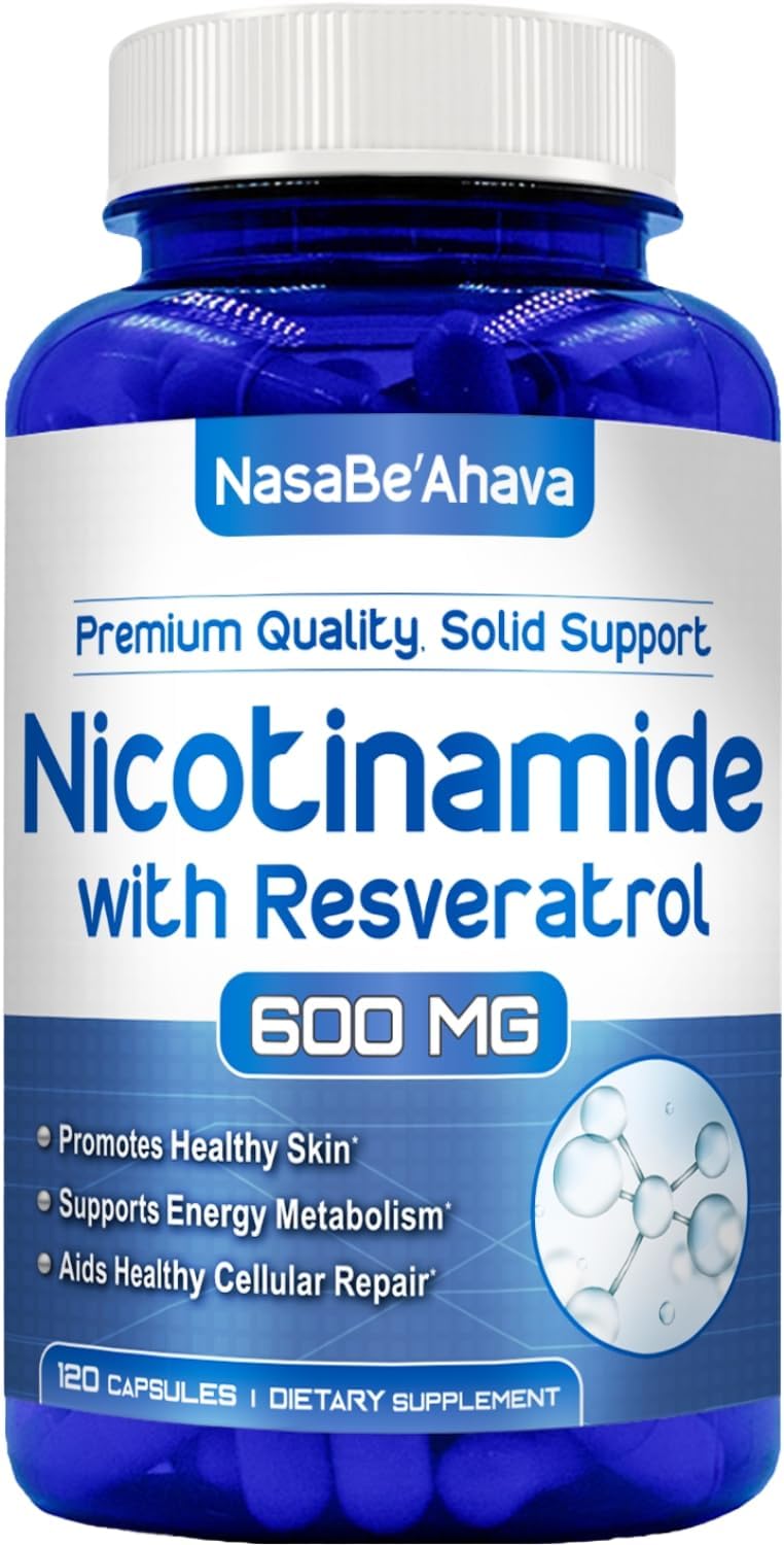 Resveratrol with Vitamin B3 Nicotinamide 500mg – NAD+ Precursor and Longevity Complex (120-Day Supply) - görsel 1