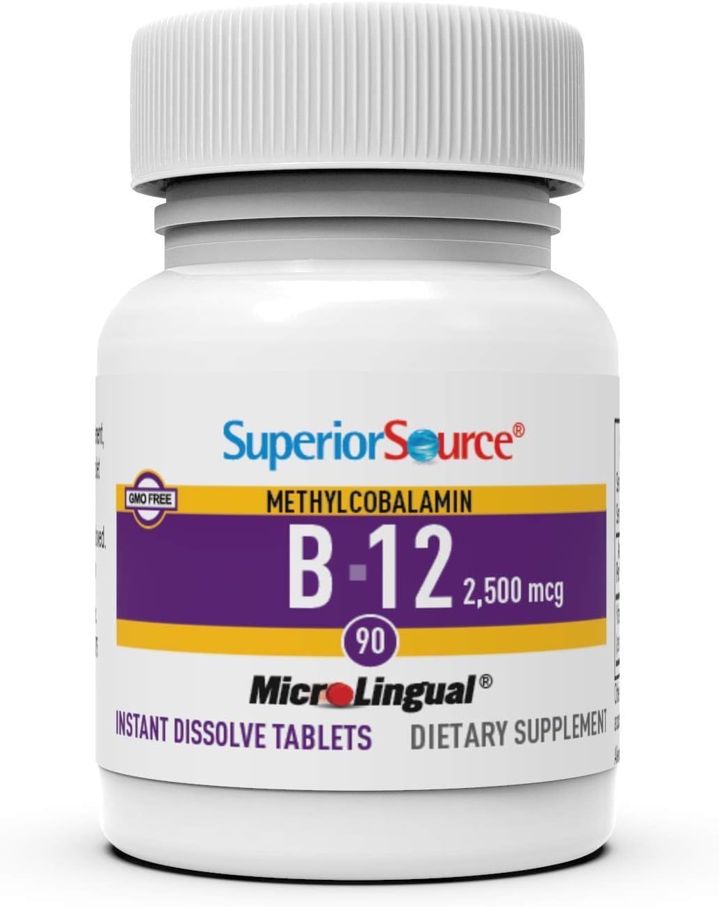 Superior Source No Shot Vitamin B12 Methylcobalamin 2,500 mcg Quick-Dissolve Tablets - 90 Tablets - görsel 4