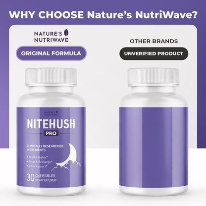 NiteHush Pro – Ivy Extract & Quercetin Chewable Tablets – 30 Tablets