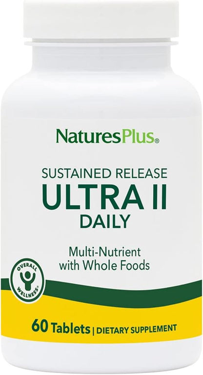 NaturesPlus Ultra II Daily Multivitamin – 60 Tablets, Sustained Release