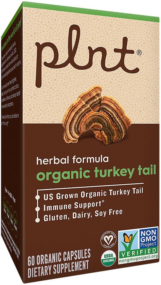 plnt Organic Turkey Tail - Mushroom Herbal Formula for Immune Support (60 Organic Capsules) - görsel 5