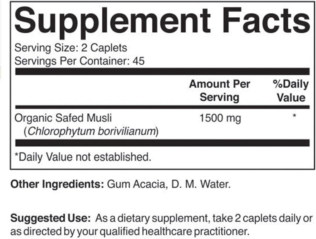 Brieofood Organic Safed Musli 1500mg - 90 Vegetarian Tablets - görsel 2