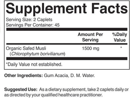 Brieofood Organic Safed Musli 1500mg - 90 Vegetarian Tablets