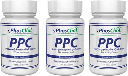 Nutrasal PhosChol PPC Polyenyl PhosphatidylCholine Choline Supplement 900mg 300 Gelatine Capsules