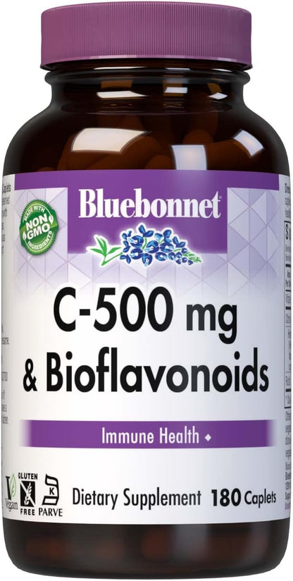 Bluebonnet Nutrition C-500 mg Plus Bioflavonoids, 180 Caplets