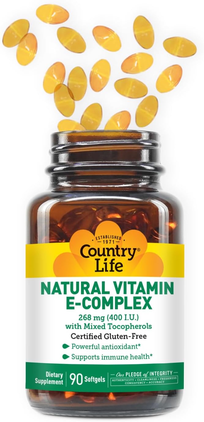 Country Life Vitamin E-Complex 400 IU – Natural Mixed Tocopherols – 90 Softgels - görsel 3