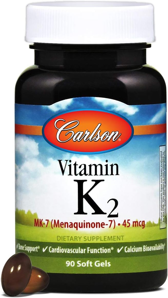 Carlson Vitamin K2 MK-7 (Menaquinone) 45 mcg – Bone Health & Calcium Utilisation – 90 Soft Gels - görsel 8