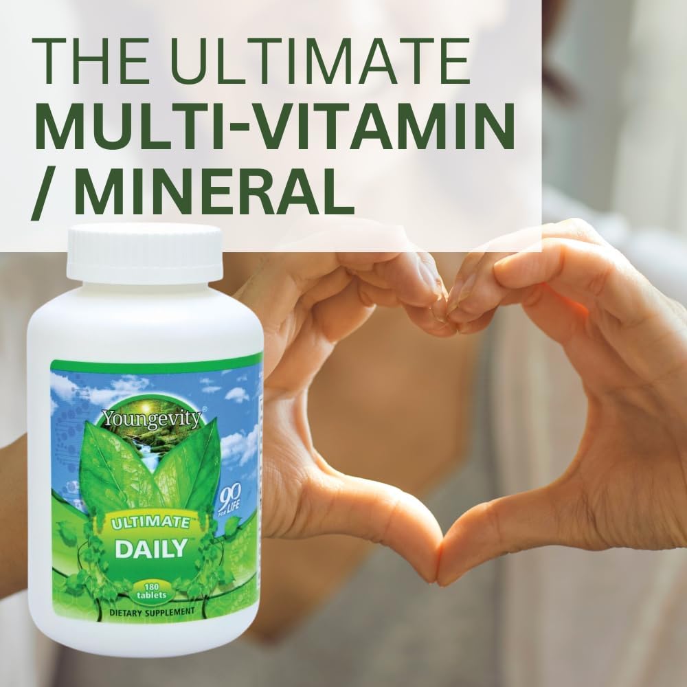 Youngevity Ultimate Daily Mega Multivitamin - 20+ Vitamins and Minerals with CoQ10 - High Absorption - 180 Tablets (Pack of 4) - görsel 5
