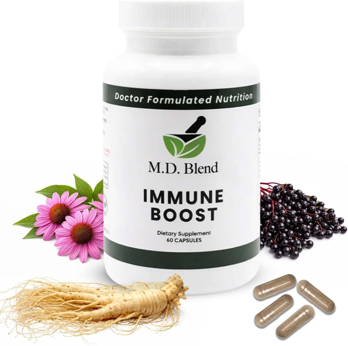 M.D. Blend Immune Boost Supplement - 60 Capsules - görsel 1