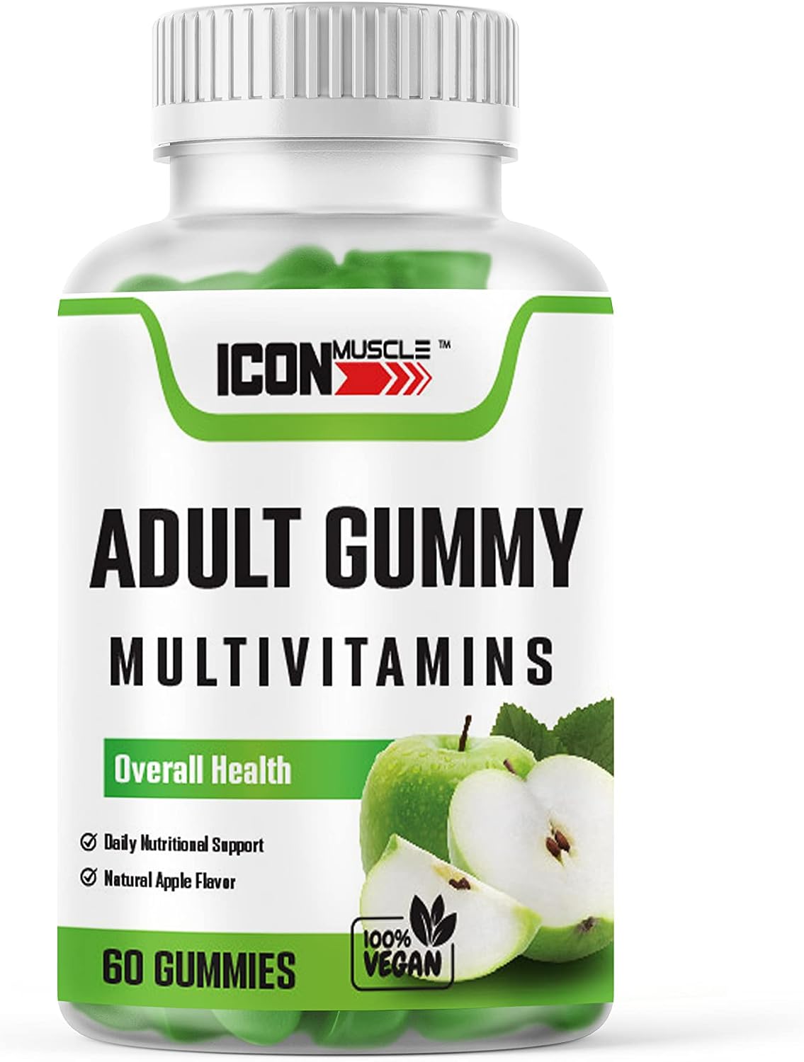 Icon Muscle Adult Multivitamin Gummies – Apple Flavour | Vegan & Gluten-free - görsel 1