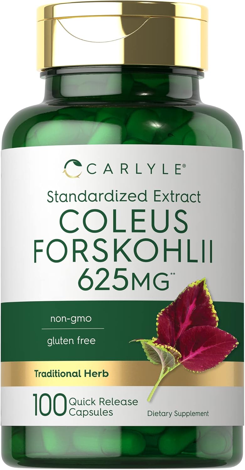 Carlyle Coleus Forskohlii Capsules | 100 Capsules | Standardised Forskolin Extract Supplement | Non-GMO & Gluten-free - görsel 1