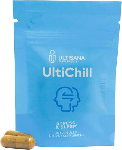 UltiChill Stress Relief Supplement – Supports Calmness, Relaxation & Mood with Magnesium Glycinate, Vitamin B6, KSM-66 Ashwagandha, Turmeric & 5-HTP, 60 Capsules