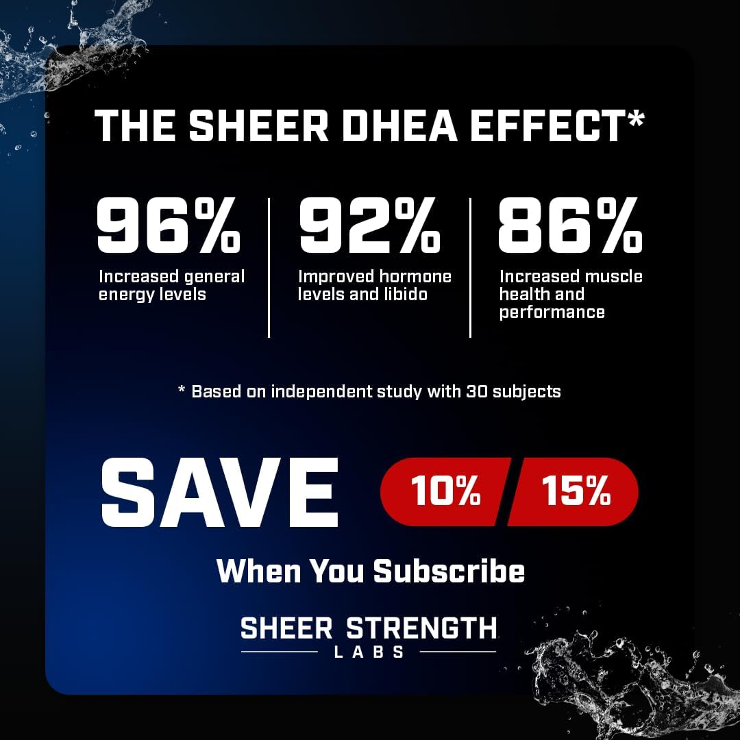 Sheer Strength Labs DHEA 100mg Supplement - Pure DHEA for Men and Women - Enhanced Absorption - 60 Capsules - görsel 6