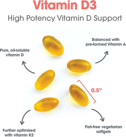 Allergy Research Group Vitamin D3 Complete 5000 with Vitamin A & K2