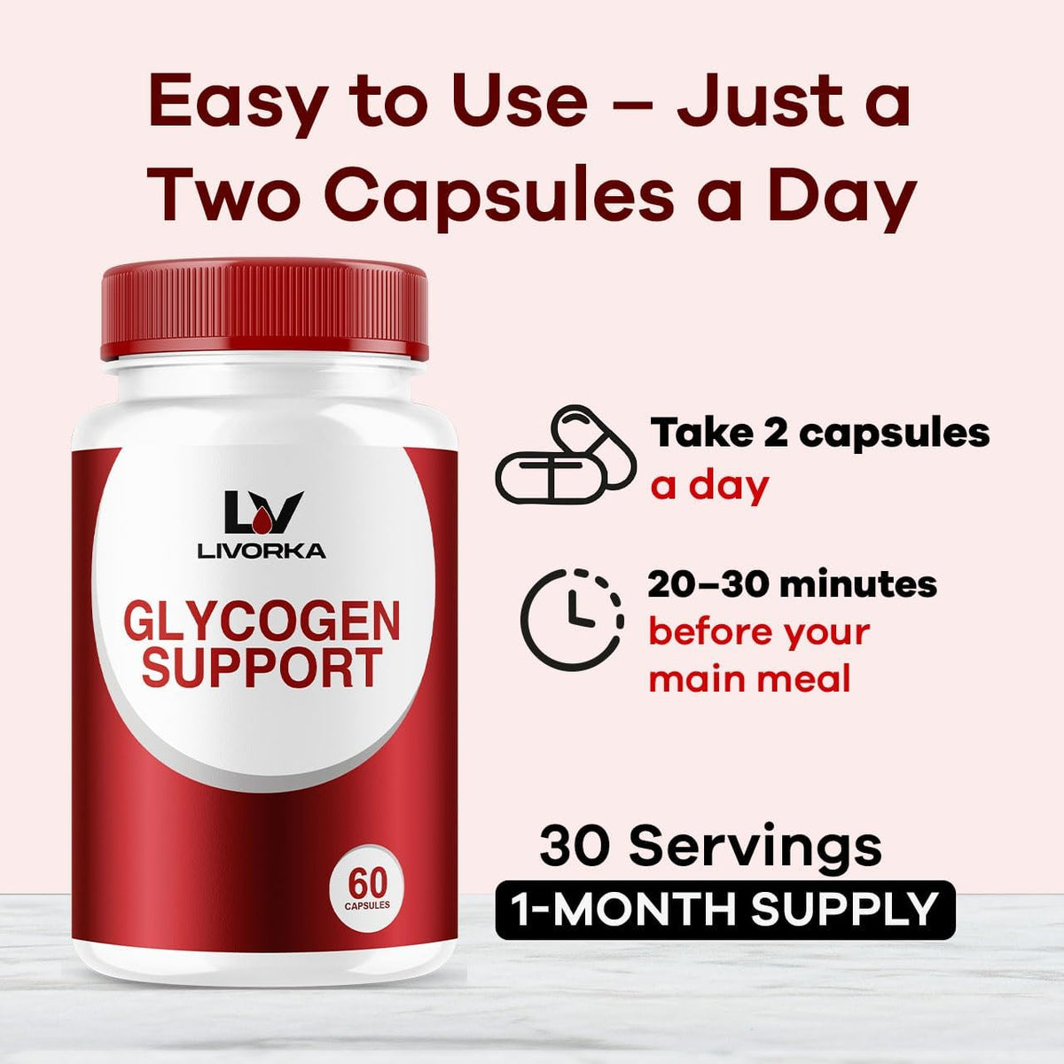 1 Pack – Glycogen Support, Glycogen Control Advanced Formula, Glycogen Capsules, Glycogen Fix – 30 Capsules - görsel 4