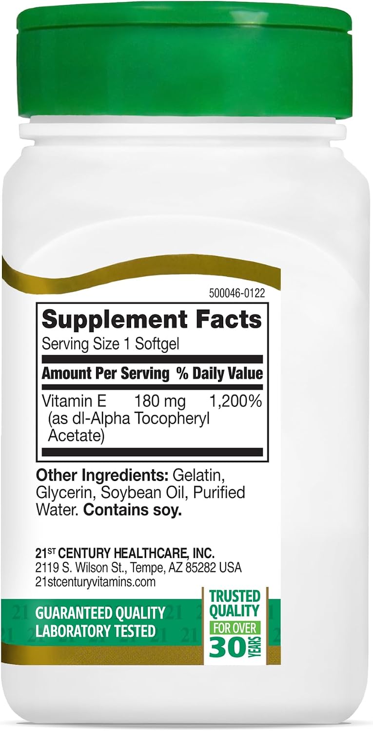 21st Century E 400 I.U. (Dl-Alpha) Softgels, 110 Count (Pack of 2) - görsel 5